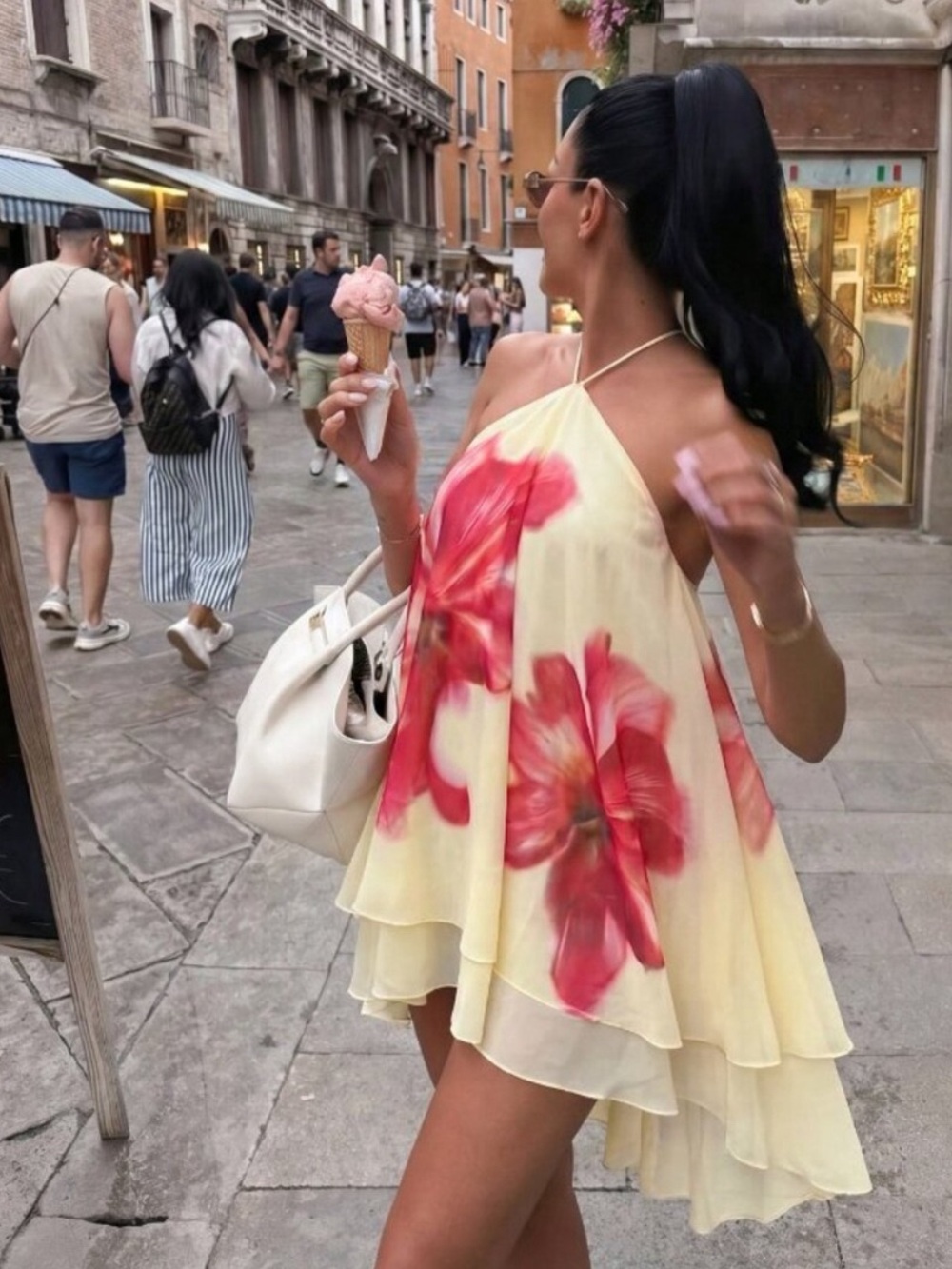 Elegant Casual Women's floral Halter Mini Dress